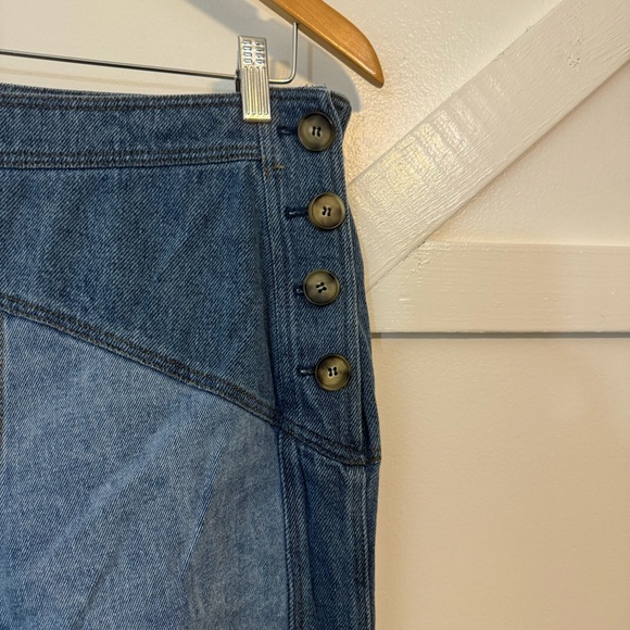 Rejina Pyo Luci Patchwork Contrast Raw Hem Slim Straight Ankle Jean Trousers 14 - Picture 5 of 14